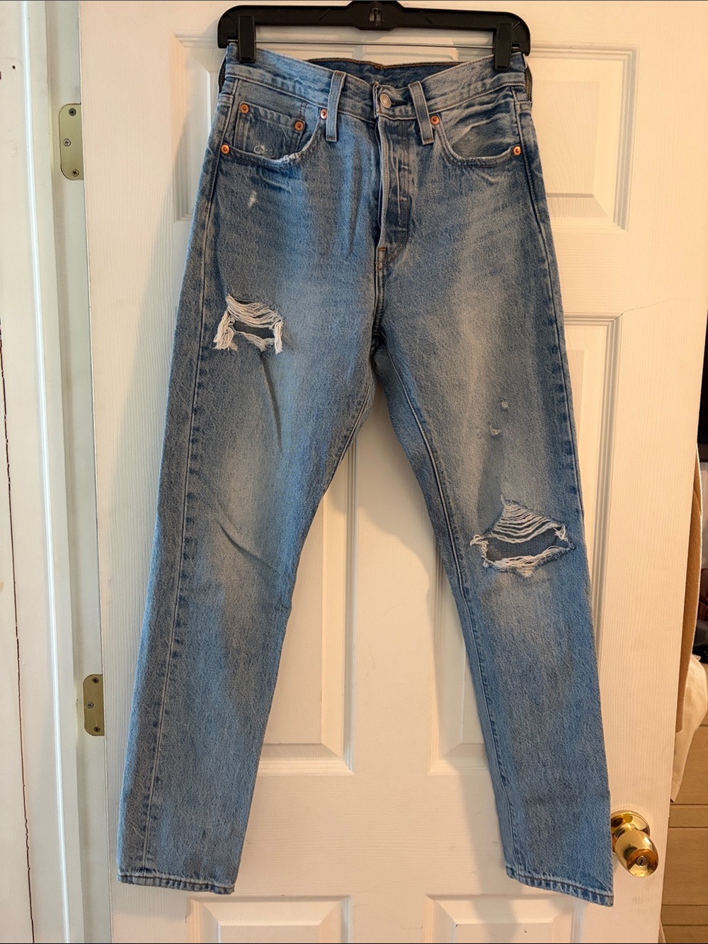 Levi's Light Blue High-Rise Distressed Jeans